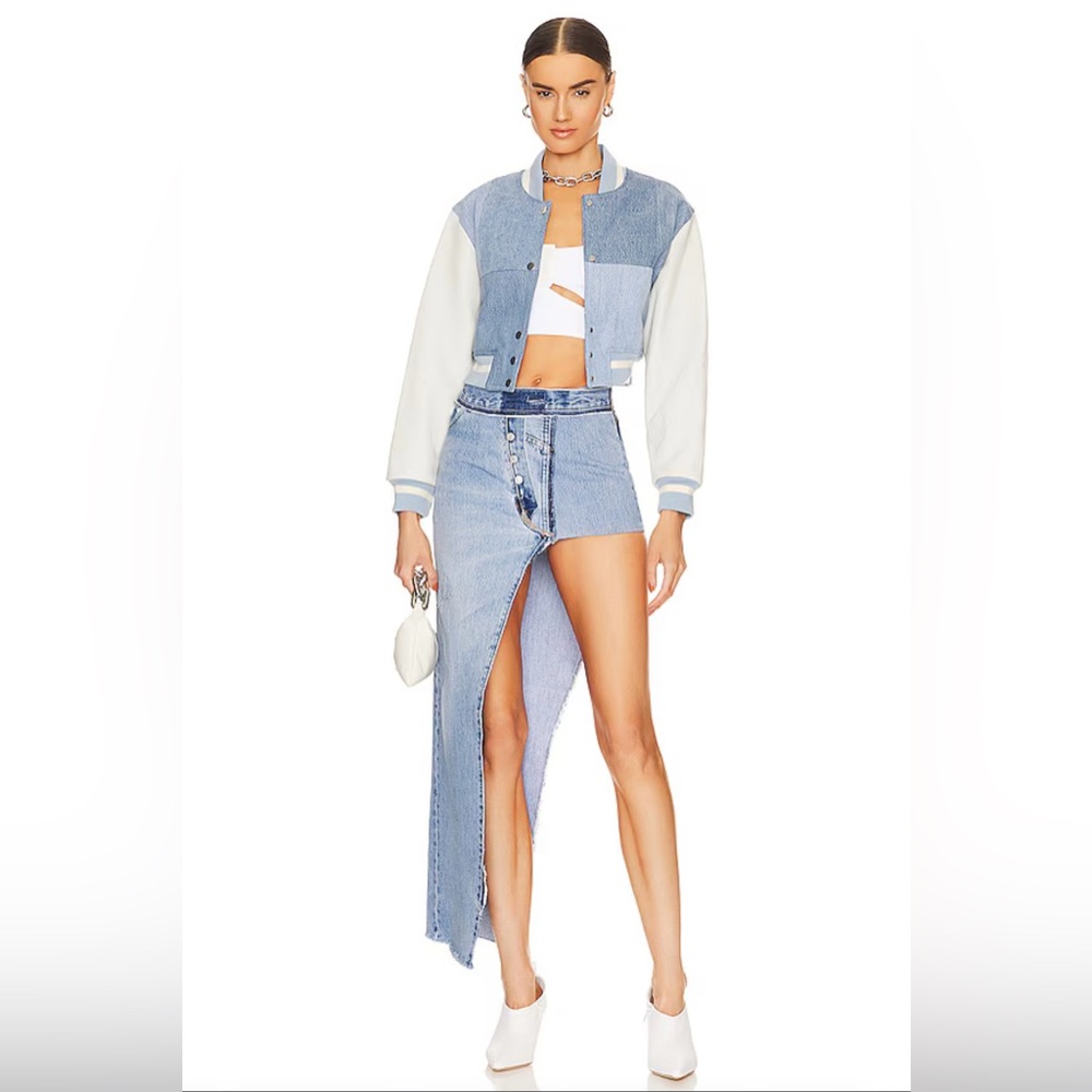 Eb Denim Reinvented Long Skirt in Multi Denim